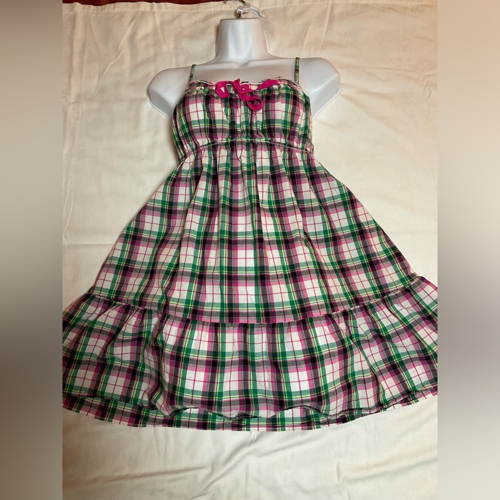 Victoria’s Secret Plaid Sundress Nightie with Pink Accents size Small